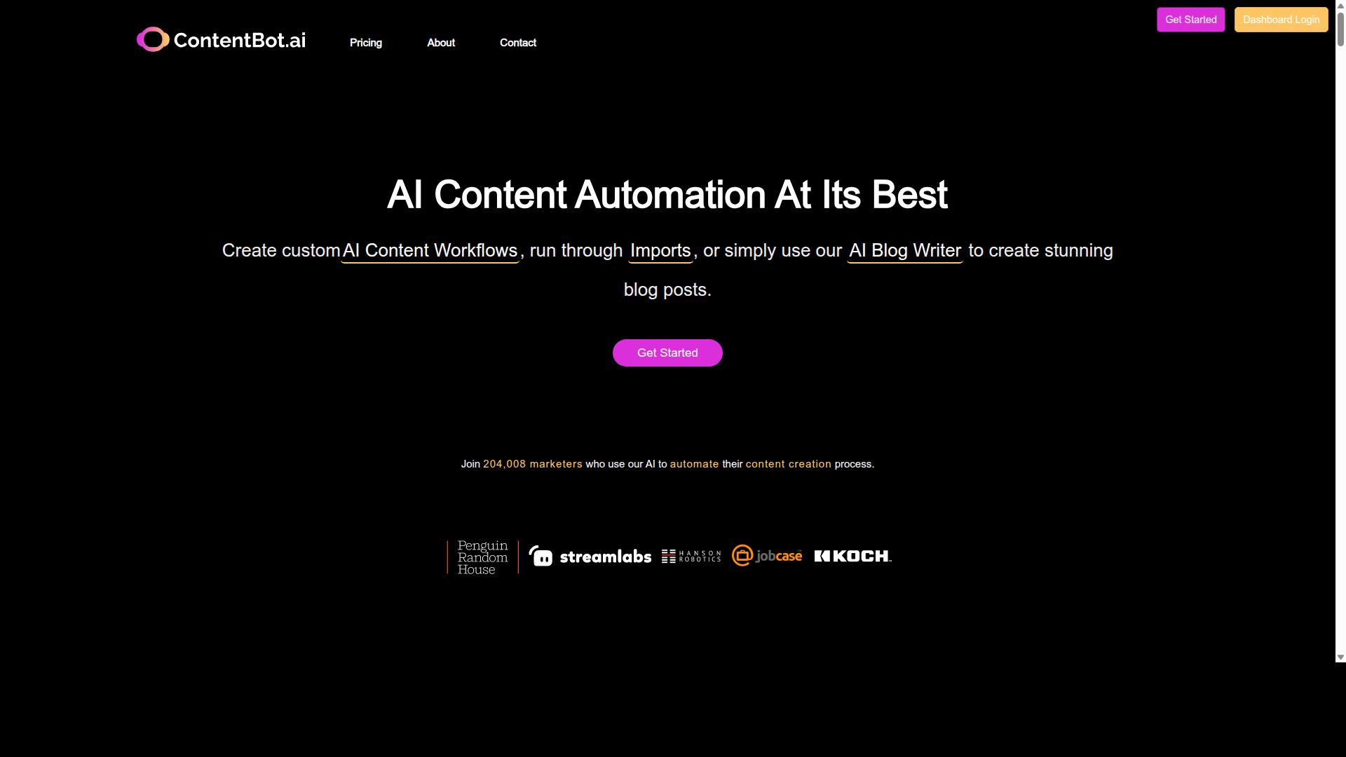 ContentBot website