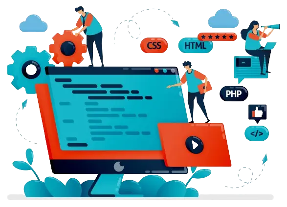 Web development and digital services illustration